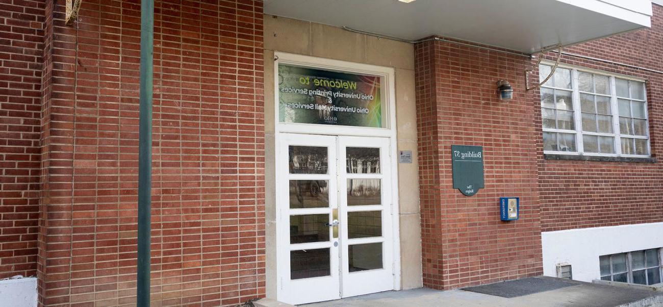 Exterior of the building at the Ridges that houses the Printing Services department