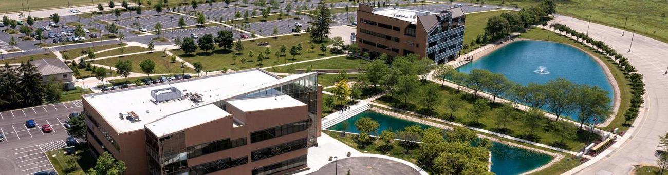 Aerial photo of Ohio University's Dublin campus